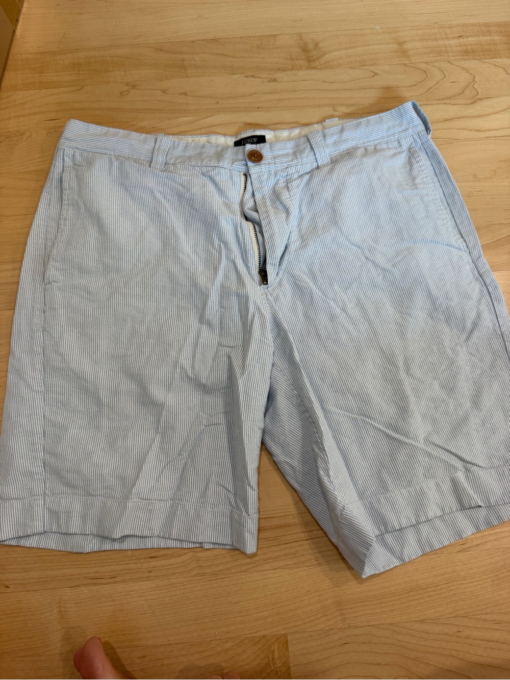 J. Crew Light Blue Pinstriped Casual Button-Down Shirt